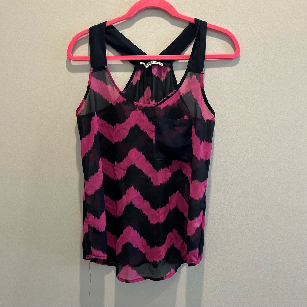 Chevron Pattern Sheer Tank Top